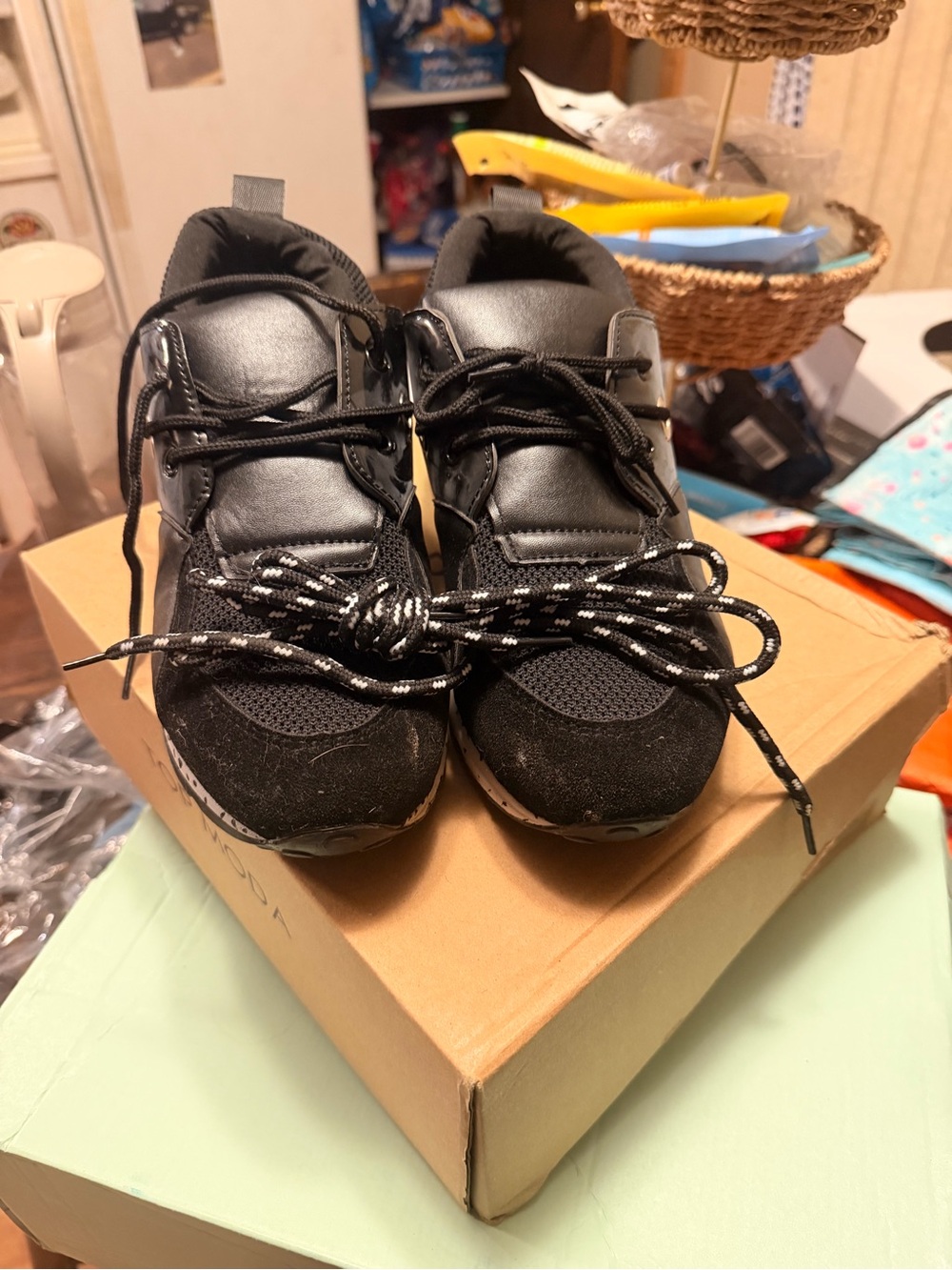 Women’s  Black Athletic Sneakers - Comfortable Everyday Shoes